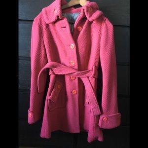 Anthropologie Elevenses Pink Peacoat